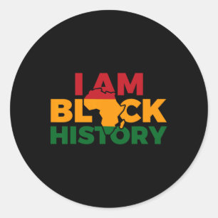 I Am Black History Month African American Pride Ce Classic Round Sticker