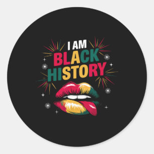 I Am Black History Month African American Pride Ce Classic Round Sticker