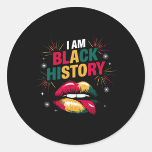 I Am Black History Month African American Pride Ce Classic Round Sticker