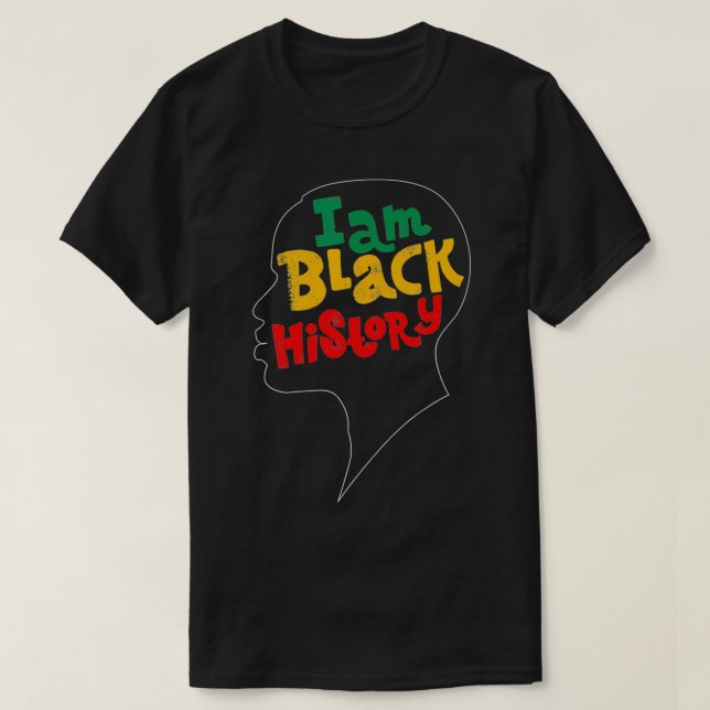 I Am Black History Month African Man Boys Black Hi T-Shirt (Design Front)