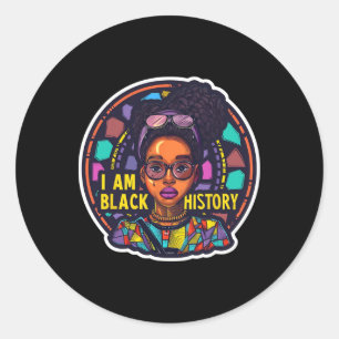 I Am Black History Month African Pride Black Fist  Classic Round Sticker