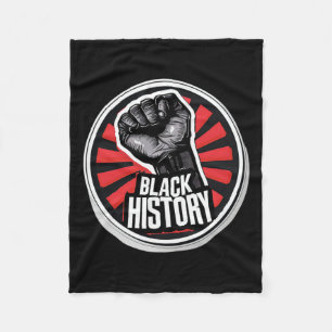 I Am Black History Month African Pride Black Fist Fleece Blanket
