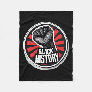 I Am Black History Month African Pride Black Fist  Fleece Blanket