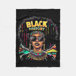 I Am Black History Month African Pride Black Fist Fleece Blanket