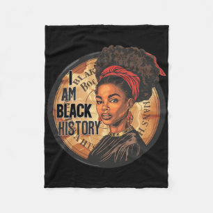 I Am Black History Month African Pride Black Fist Fleece Blanket
