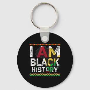 I Am Black History Month African Pride Design Key Ring