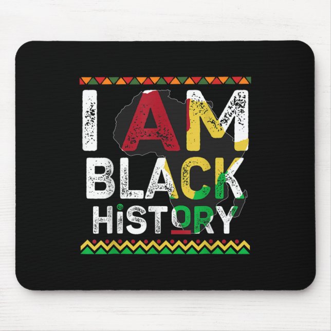 I Am Black History Month African Pride Design  Mouse Mat (Front)