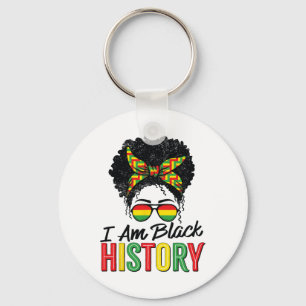 I Am Black History Month African Women Girls Key Ring