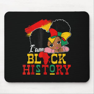 I Am Black History Month Black Melanin Kids Girl T Mouse Mat