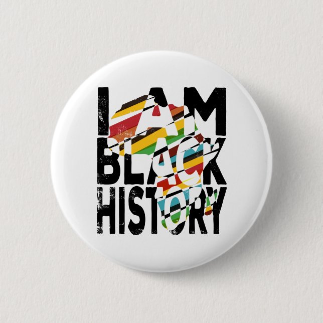 I Am Black History Month  Black Pride 6 Cm Round Badge (Front)