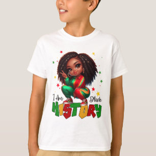 I Am Black History Month Cute Melanin Afro Girl Ki T-Shirt