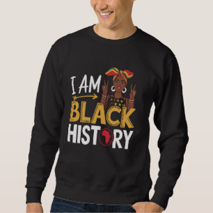 I am Black History Month Funny Kids Girl Afro Amer Sweatshirt