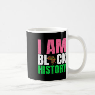 I Am Black History Month Juneteenth Pink And Green Coffee Mug