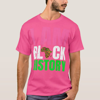 I Am Black History Month Juneteenth Pink And Green T-Shirt