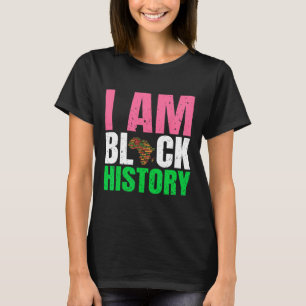 I Am Black History Month Juneteenth Pink And Green T-Shirt