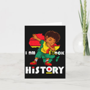 I Am Black History Month Kids Boys Afro African Am Card