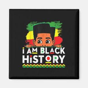 I Am Black History Month Kids Boys Afro African Am Magnet