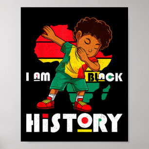 I Am Black History Month Kids Boys Afro African Am Poster