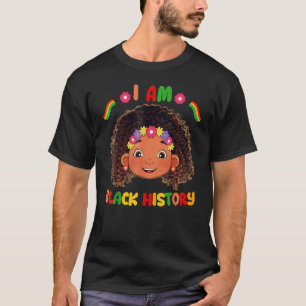 I Am Black History Month Kids Girls Queen African  T-Shirt