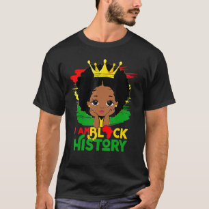 I Am Black History Month Kids Girls Queen African T-Shirt