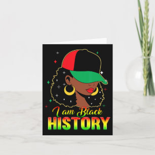 I Am Black History Month Loc'd Girl Black Women Ce Card