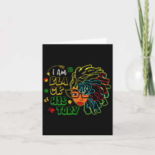 I Am Black History Month Loc'd Girl Black Women Ce Card