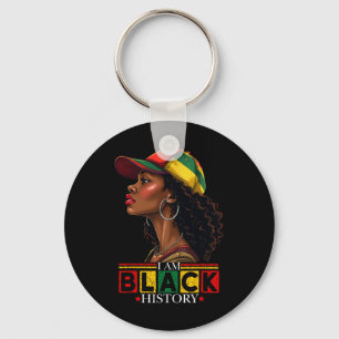 I Am Black History Month Loc'd Girl Black Women Ce Key Ring