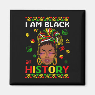 I Am Black History Month Loc'd Girl Black Women Ce Magnet