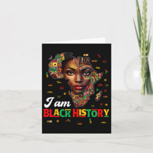 I Am Black History Month Map Africa African Pride  Card