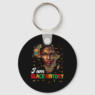 I Am Black History Month Map Africa African Pride Key Ring