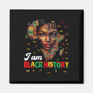 I Am Black History Month Map Africa African Pride Magnet