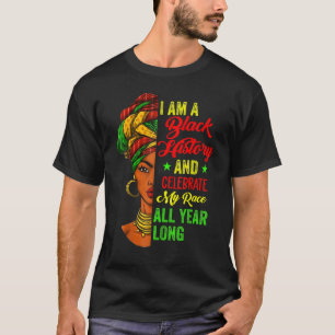 I Am Black History Month Proud Afro African Black T-Shirt