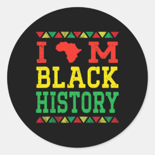 I Am Black History Month Roots Vintage Black Histo Classic Round Sticker