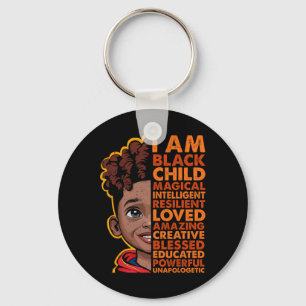 I Am Black History Month Shirt Kids Boys African A Key Ring