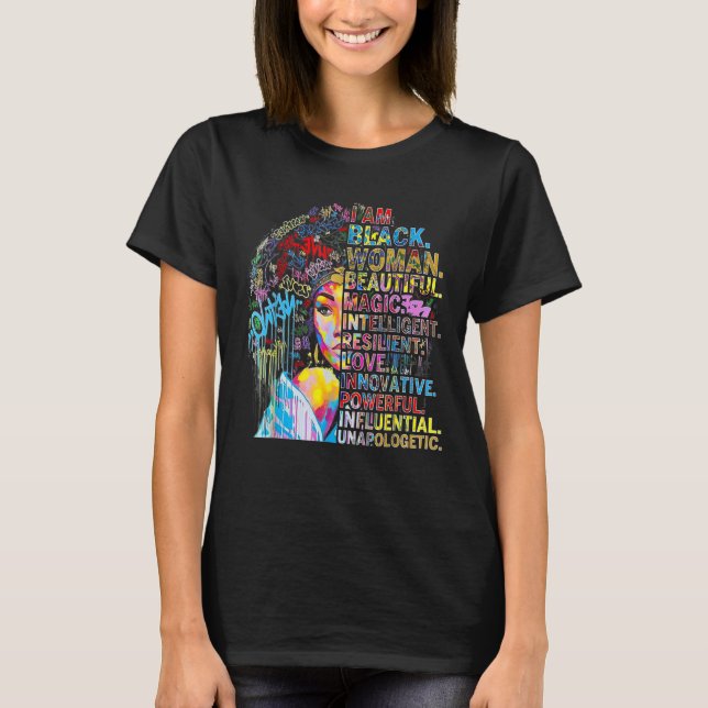 I Am Black History Month, Strong African Queen Gir T-Shirt (Front)