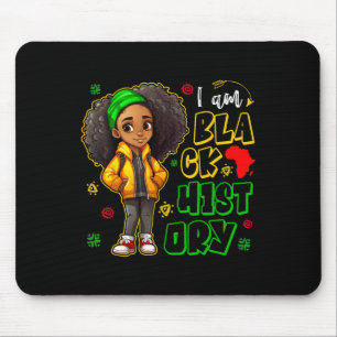 I Am Black History Month Teens Kids Girls African Mouse Mat