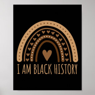 I Am Black History Rainbow Heart Melanin Bhm Women Poster