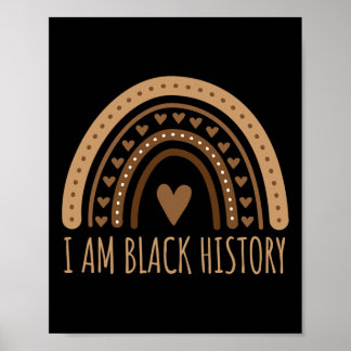 I Am Black History Rainbow Heart Melanin Bhm Women Poster