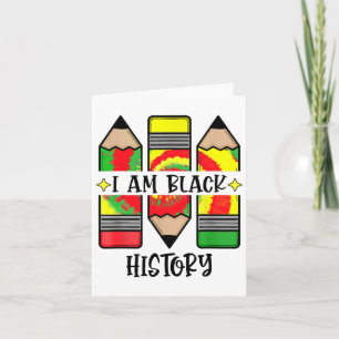 I Am Black History Tie Dye Boys Girls Black Histor Card