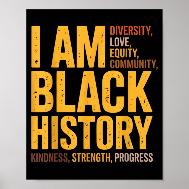 I Am Black History Vintage  Poster (Front)