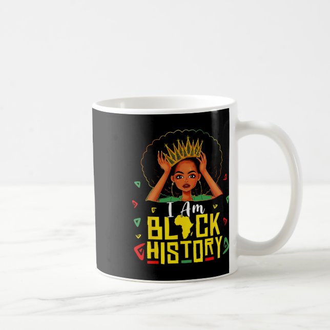 I Am Black History Women Girl Black History Month  Coffee Mug (Right)