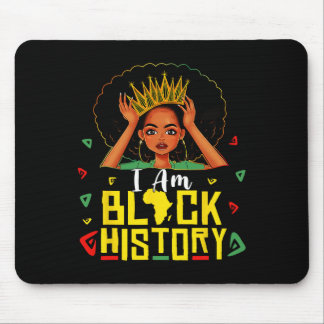 I Am Black History Women Girl Black History Month  Mouse Mat