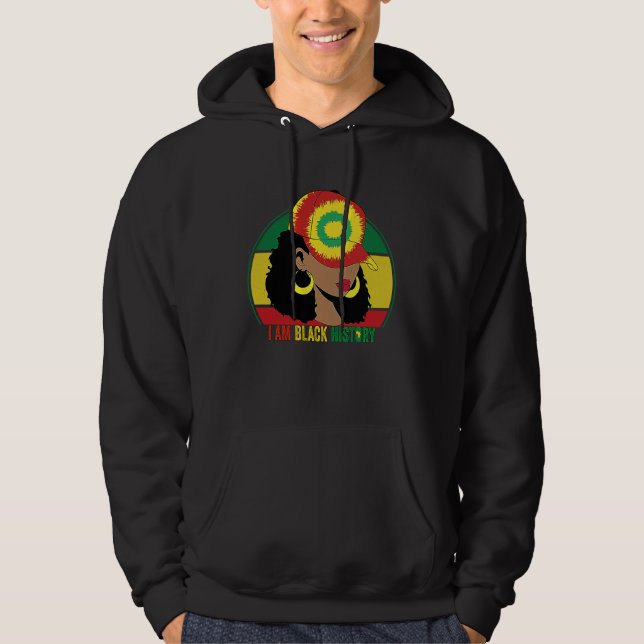 I AM BLACK HISTORY Women Girls Black Queen Month H Hoodie (Front)