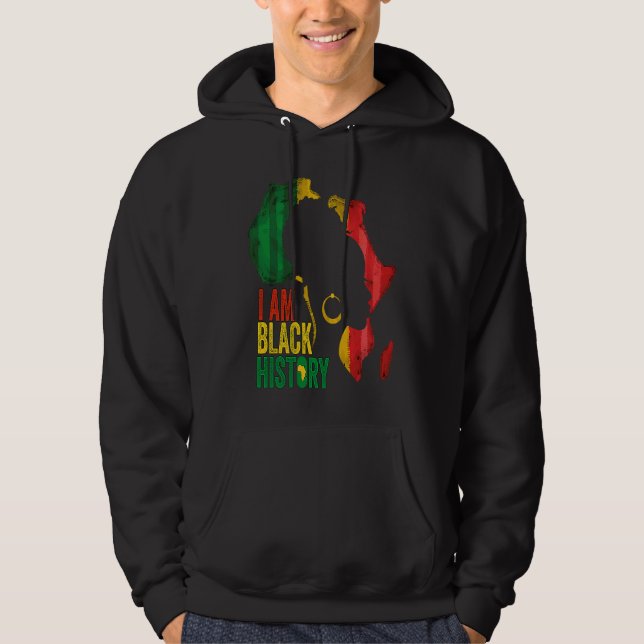 I AM BLACK HISTORY Women Girls Black Queen Month H Hoodie (Front)