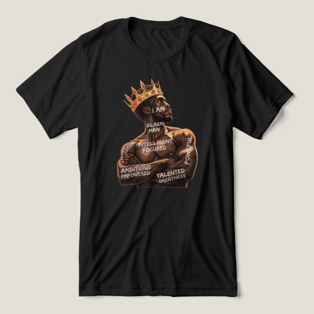 I am Black Man Tri-Blend Shirt (Design Front)