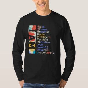 I Am Black Woman Beautiful Magic Influential Unapo T-Shirt