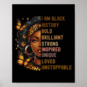 I Am Black Woman Beautiful Magic Intelligent Black Poster