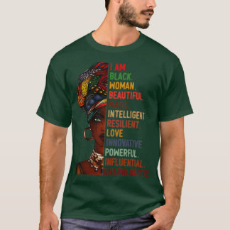 I Am Black Woman Beautiful Magic Intelligent Resil T-Shirt