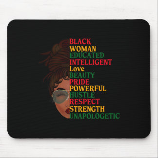 I Am Black Woman Black History Month Educated Blac Mouse Mat