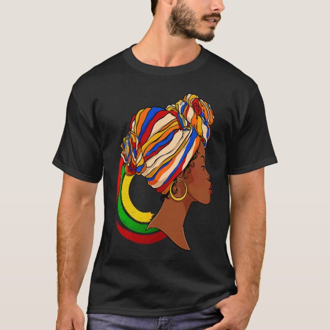 I Am Black Woman Black History Month Educated ON B T-Shirt (Front)